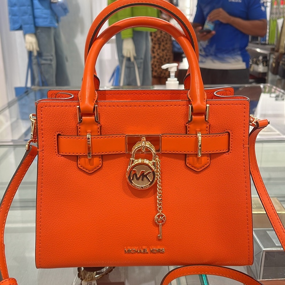 Michael Kors Hamilton Small Satchel Shoulder Crossbody Bag 
Poppy 
NWT - Picture 3 of 16